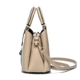 Elegant Solid Color Shoulder Bag, Classic All-Match Shoulder Bag With Cherry Pendant