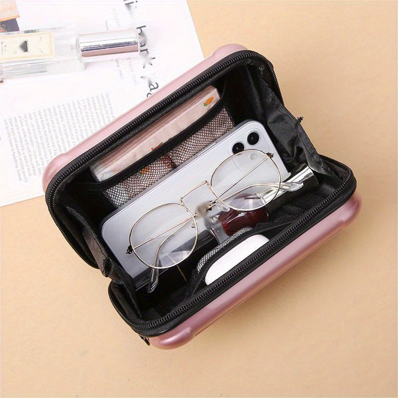 stylish suitcase design shoulder bag zipper all match zipper coin purse portable crossbody bag details 12