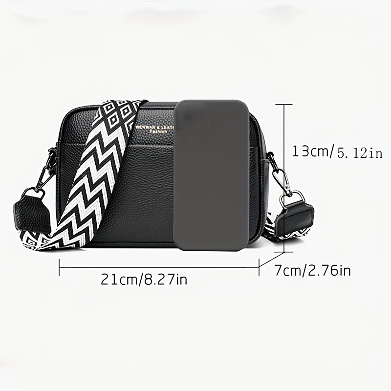 simple genuine leather crossbody bag small guitar strap shoulder bag fashion square purse for women details 4