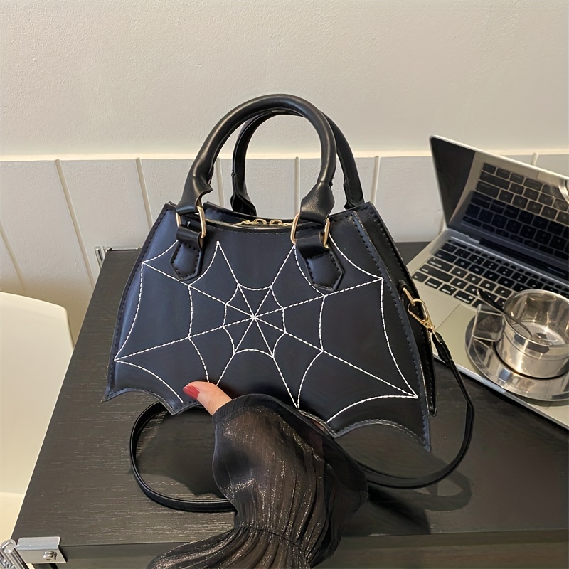 gothic bat wing novelty bag trendy pu crossbody bag womens punk y2k shoulder purse handbag for halloween details 1