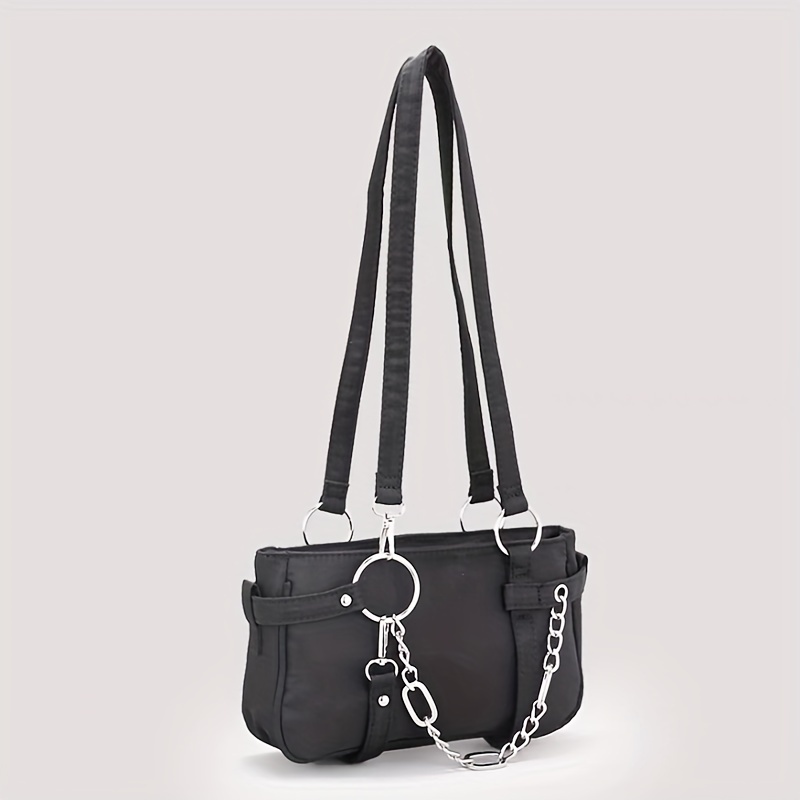 y2k punk style shoulder bag trendy motorcycle underarm bag trendy handbag purse details 1